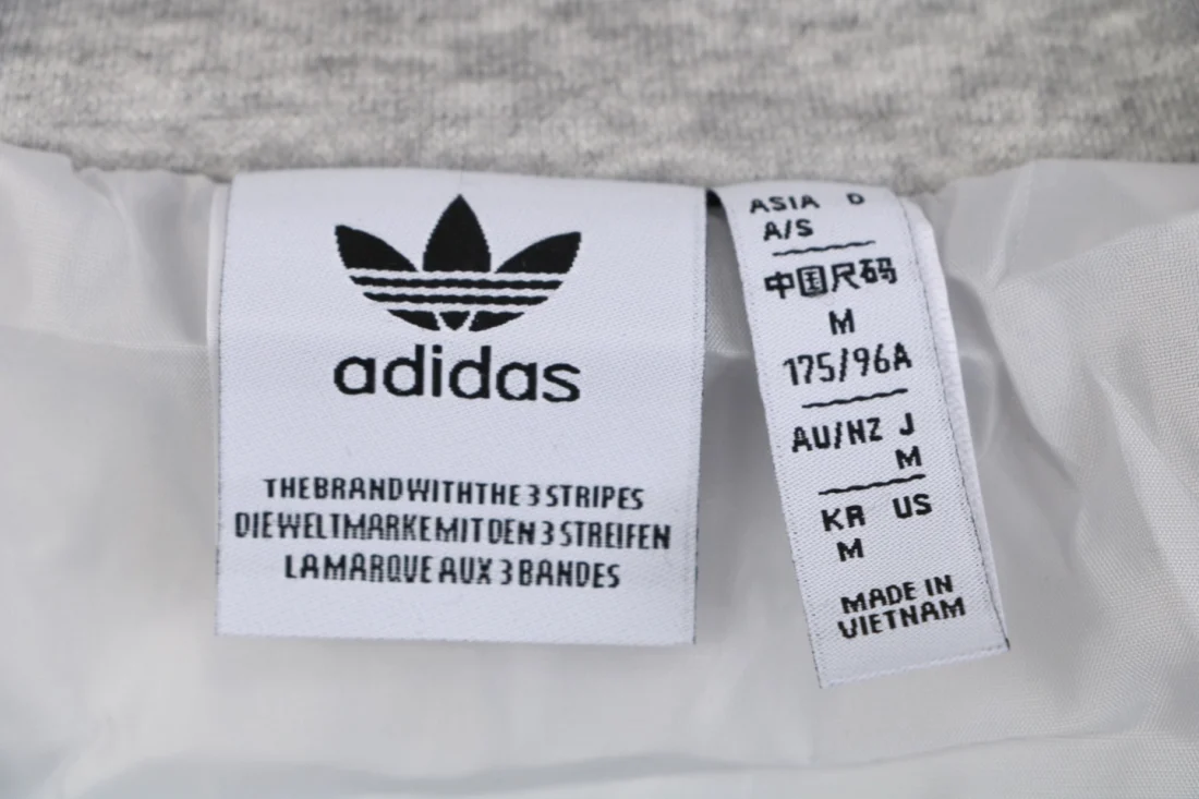 Adidas Originals Trefoil 3-Stripes High Neck Track Jacket Grey Brand label
