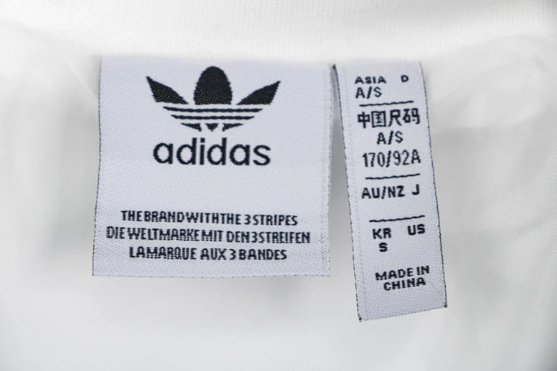 Adidas Originals Trefoil 3-Stripes High Neck Track Jacket White Brand label