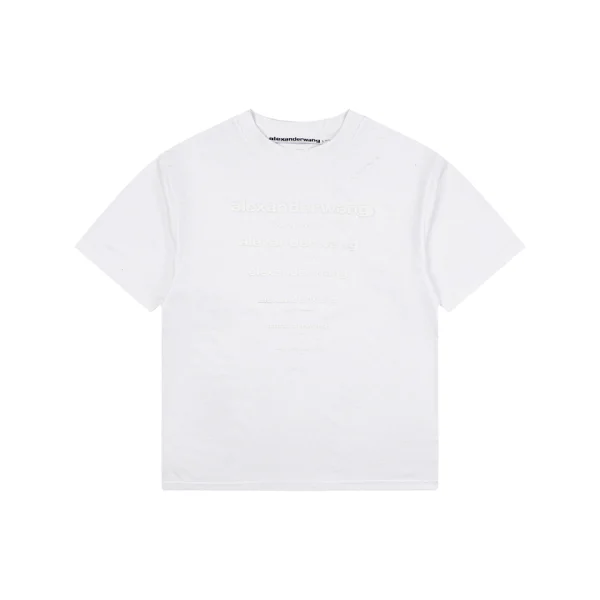 Alexander Wang Graduated Logo Print Washed T-Shirt White Front view