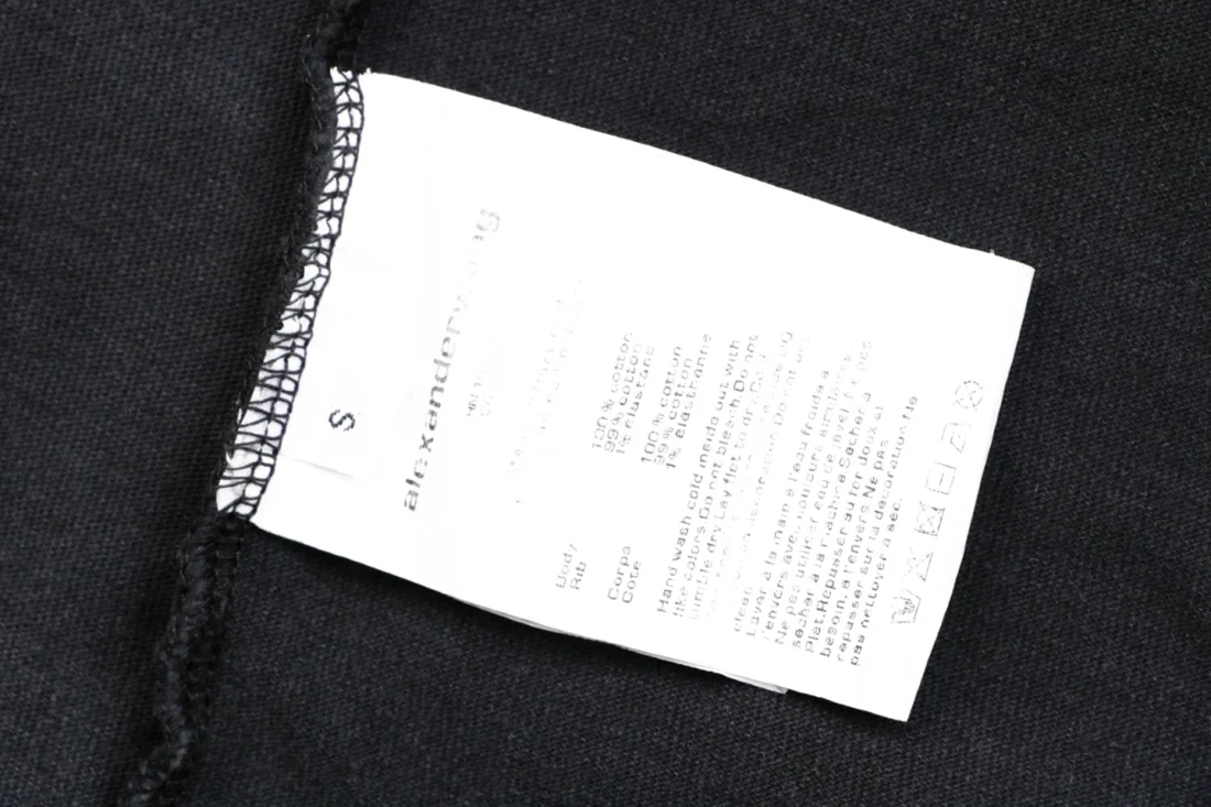 Alexander Wang Graduated Logo Print Washed T-Shirt Black Wash label