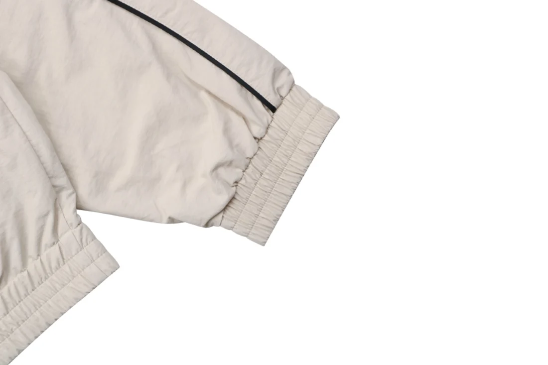Balenciaga 3B Logo Embroidered Hooded Jacket Khaki Cuff