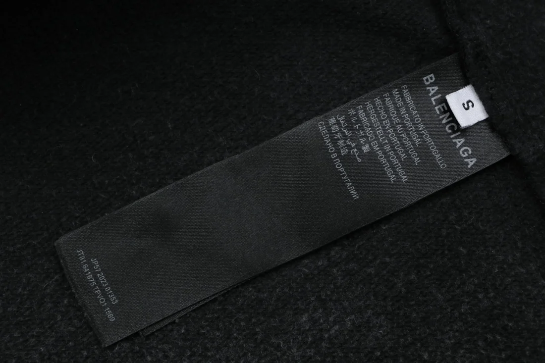 Balenciaga Distressed Double B Logo Hoodie Wash label