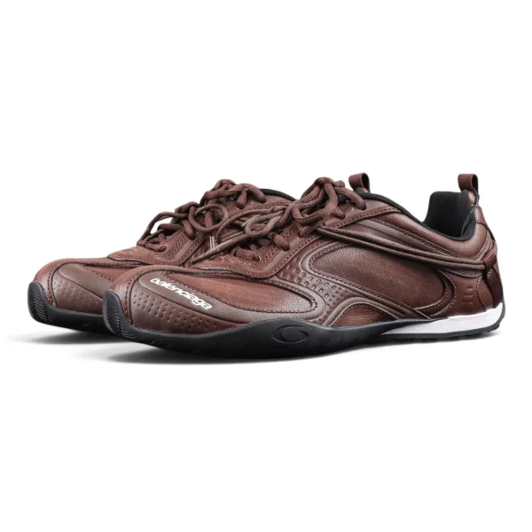 Balenciaga Radar Leather Sneaker 'Brown/Black' Front view