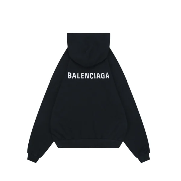 Balenciaga V-Neck Small Front Logo Oversized Hoodie Back view