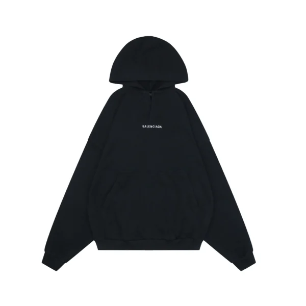 Balenciaga V-Neck Small Front Logo Oversized Hoodie Front view