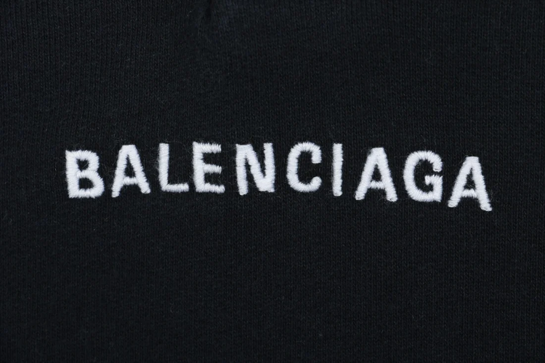 Balenciaga V-Neck Small Front Logo Oversized Hoodie Brand