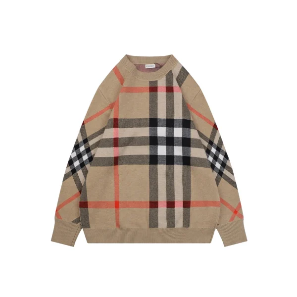 Burberry Check Jacquard Crewneck Sweater Front view