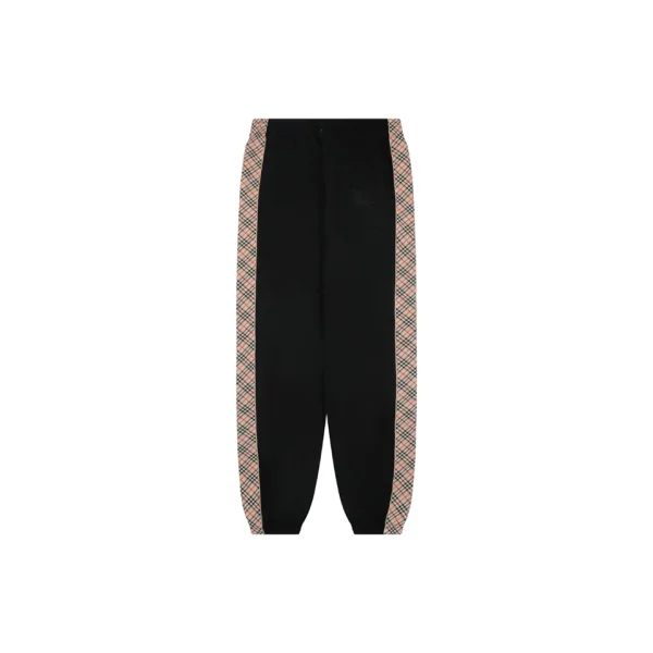 Burberry Check Stripe Sweatpants Black Front view