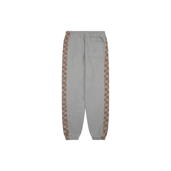 Burberry Check Stripe Sweatpants Grey Front view