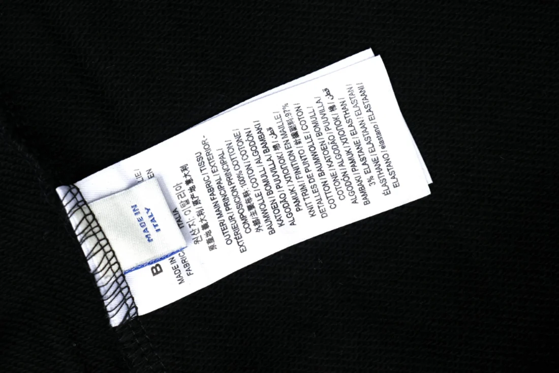 Burberry Check Stripe Zip-Up Hoodie Black Wash label
