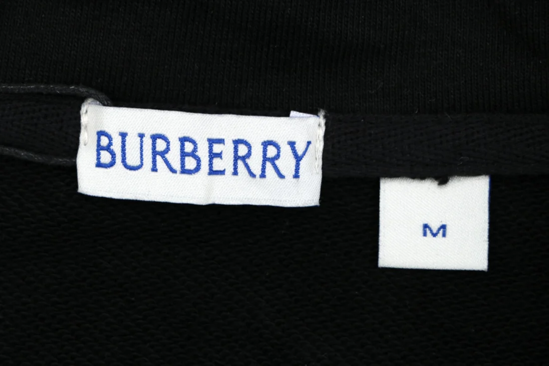 Burberry Check Stripe Zip-Up Hoodie Black Brand label