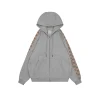 Burberry Check Stripe Zip-Up Hoodie (Grey/Black)