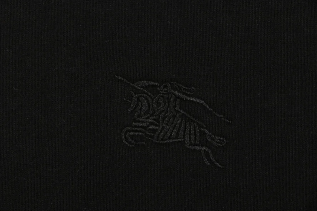 Burberry Equestrian Knight Embroidered Zip-Up Hoodie Black Brand