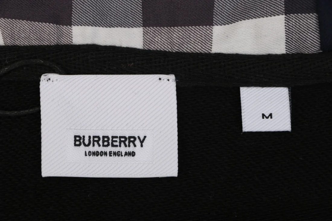 Burberry Equestrian Knight Embroidered Zip-Up Hoodie Black Brand label