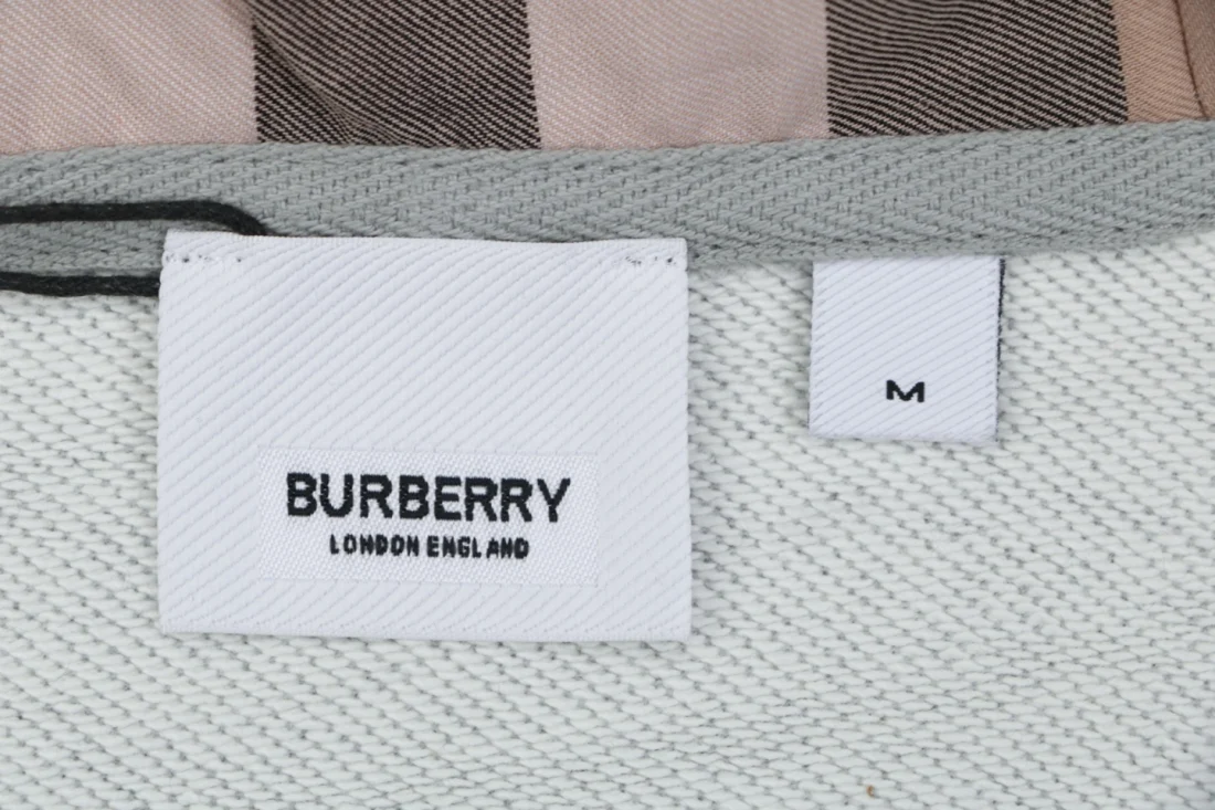 Burberry Equestrian Knight Embroidered Zip-Up Hoodie Grey Brand label