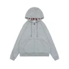Burberry Equestrian Knight Embroidered Zip-Up Hoodie (Grey/Black)