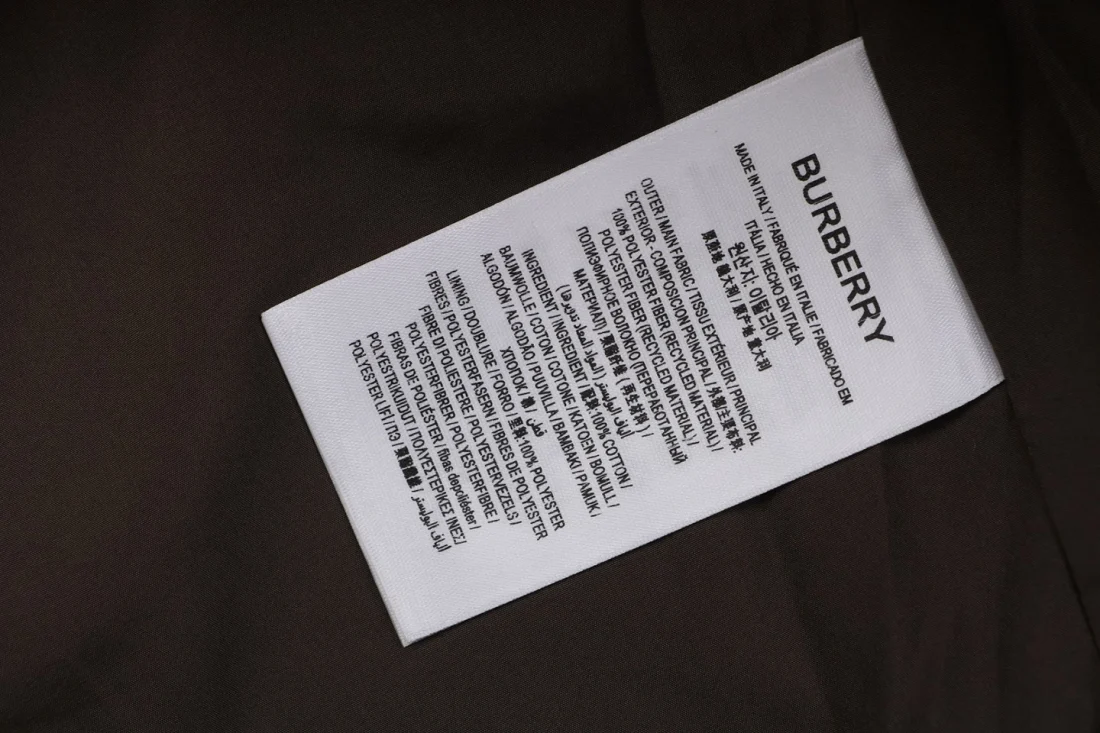 Burberry Logo Hooded Zip-Up Jacket Wash label