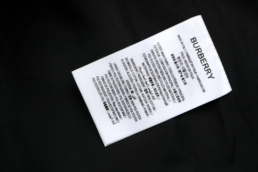 Burberry Logo Hooded Zip-Up Jacket Wash label