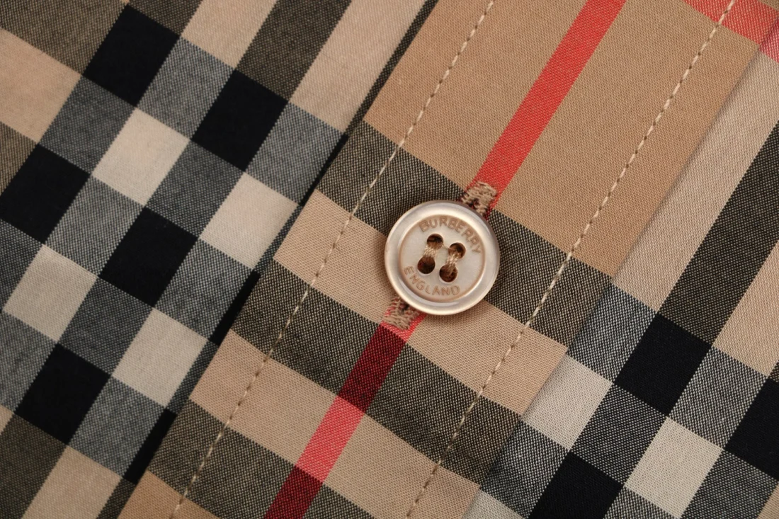 Burberry Logo Print Vintage Check Shirt Button