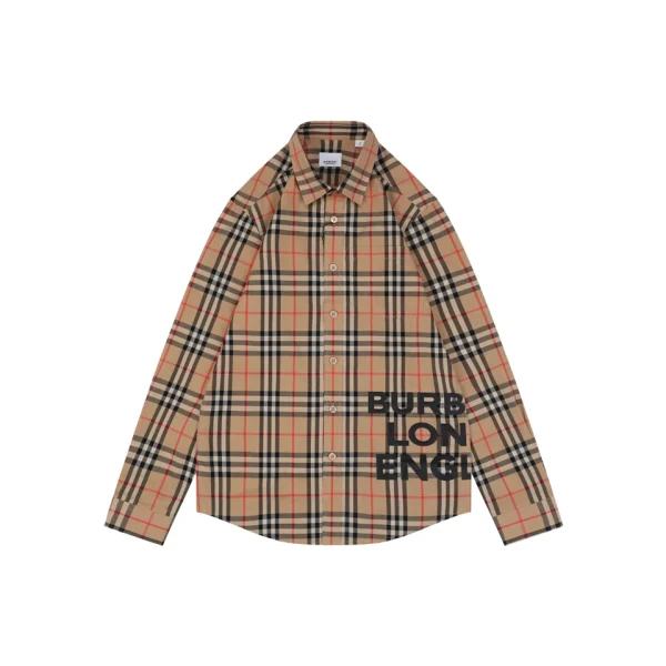 Burberry Logo Print Vintage Check Shirt Front view