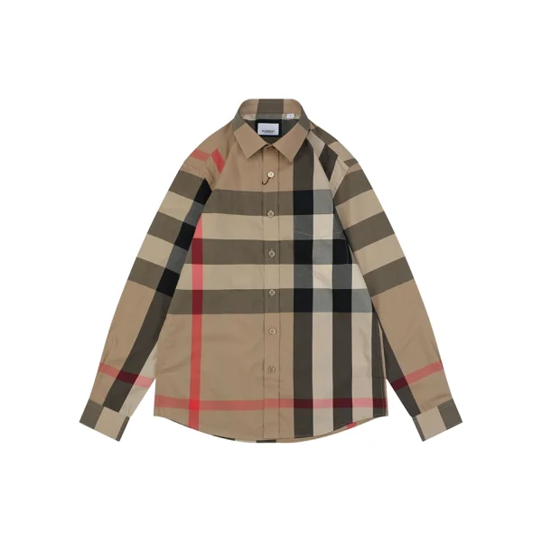 Burberry Oversized Check Shirt Brown Front view