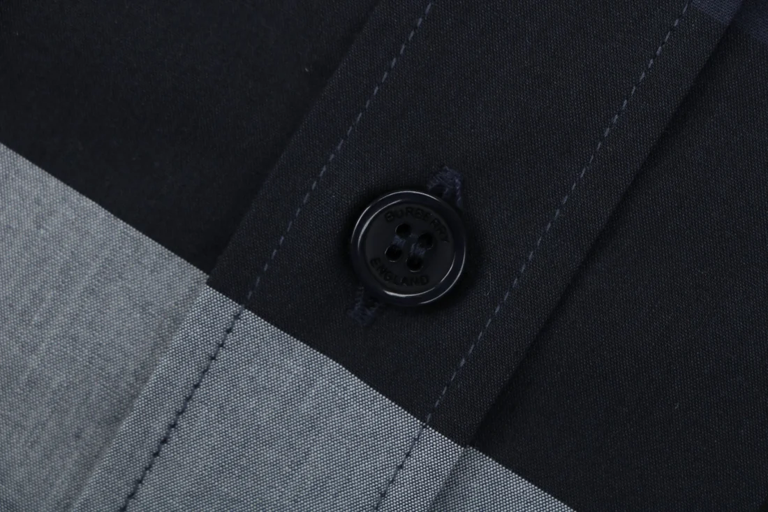 Burberry Oversized Check Shirt Navy Button