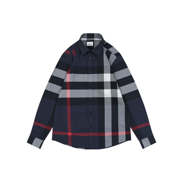 Burberry Oversized Check Shirt Navy Front view
