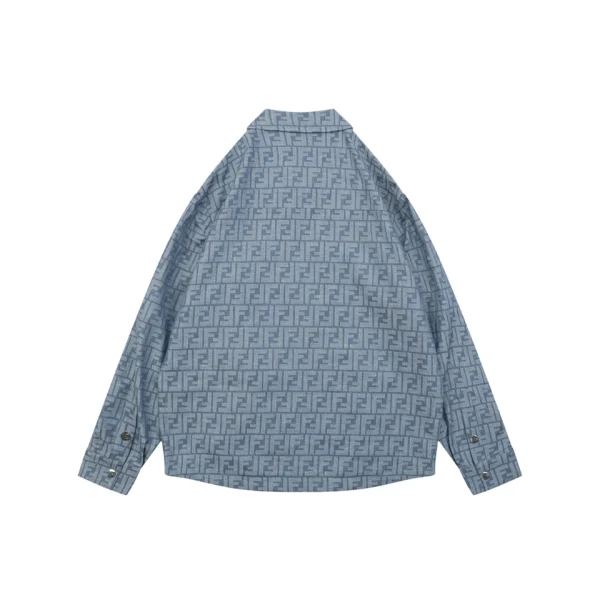 Fendi FF Monogram Light Blue Zip-Up Jacket Back view
