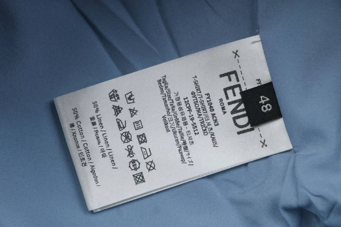 Fendi FF Monogram Light Blue Zip-Up Jacket Wash label