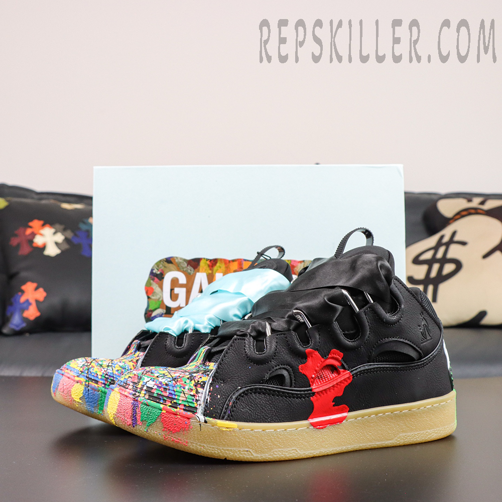 Gallery Dept. x Lanvin Curb Sneakers 'Paint Drip - Black'