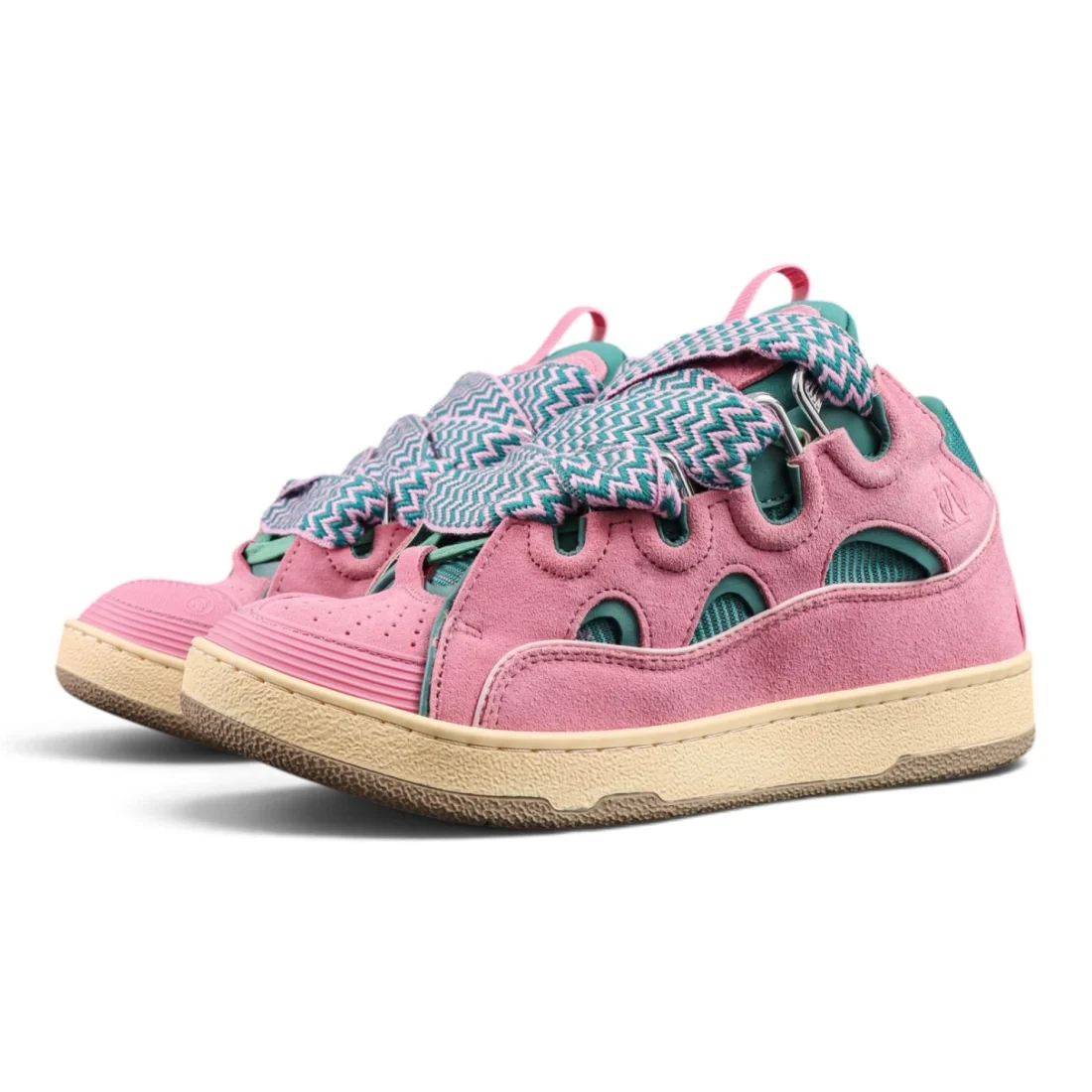 Lanvin Curb Sneakers 'Pink Green'