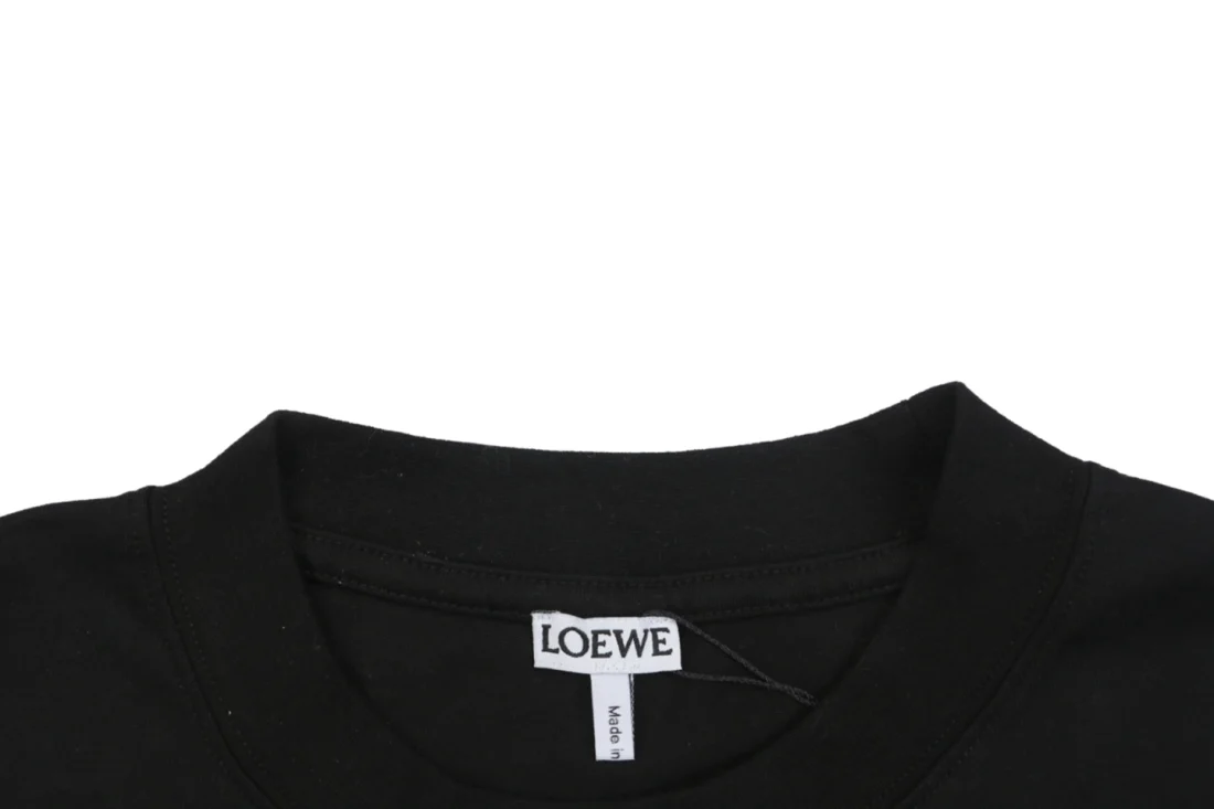 Loewe Anagram Logo Embroidered Shirt Black Collar