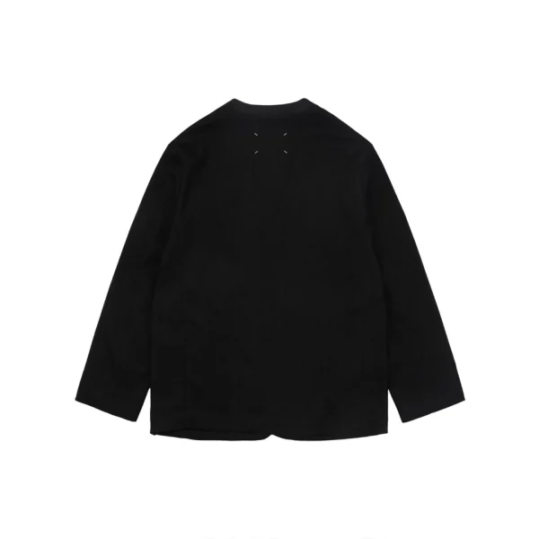 Maison Margiela Four-Stitch Collarless Wool-Blend Blazer Back view