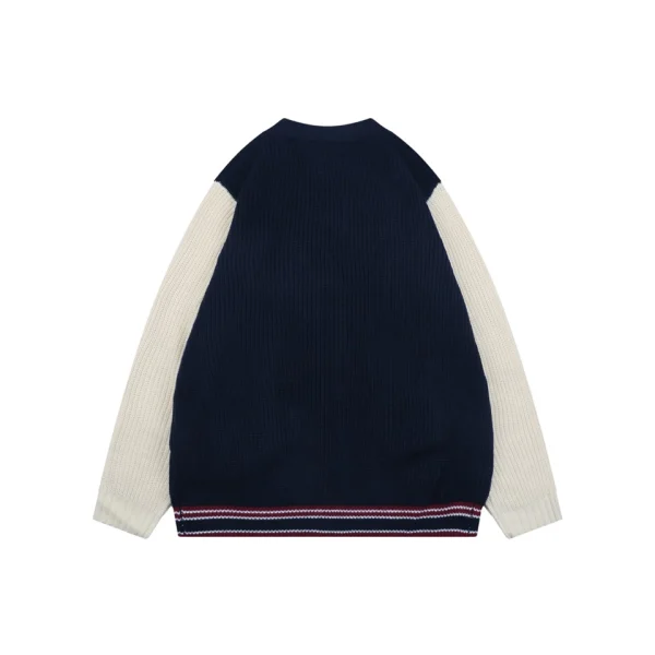Miu Miu Logo Patch Color Block Knit Cardigan Back view