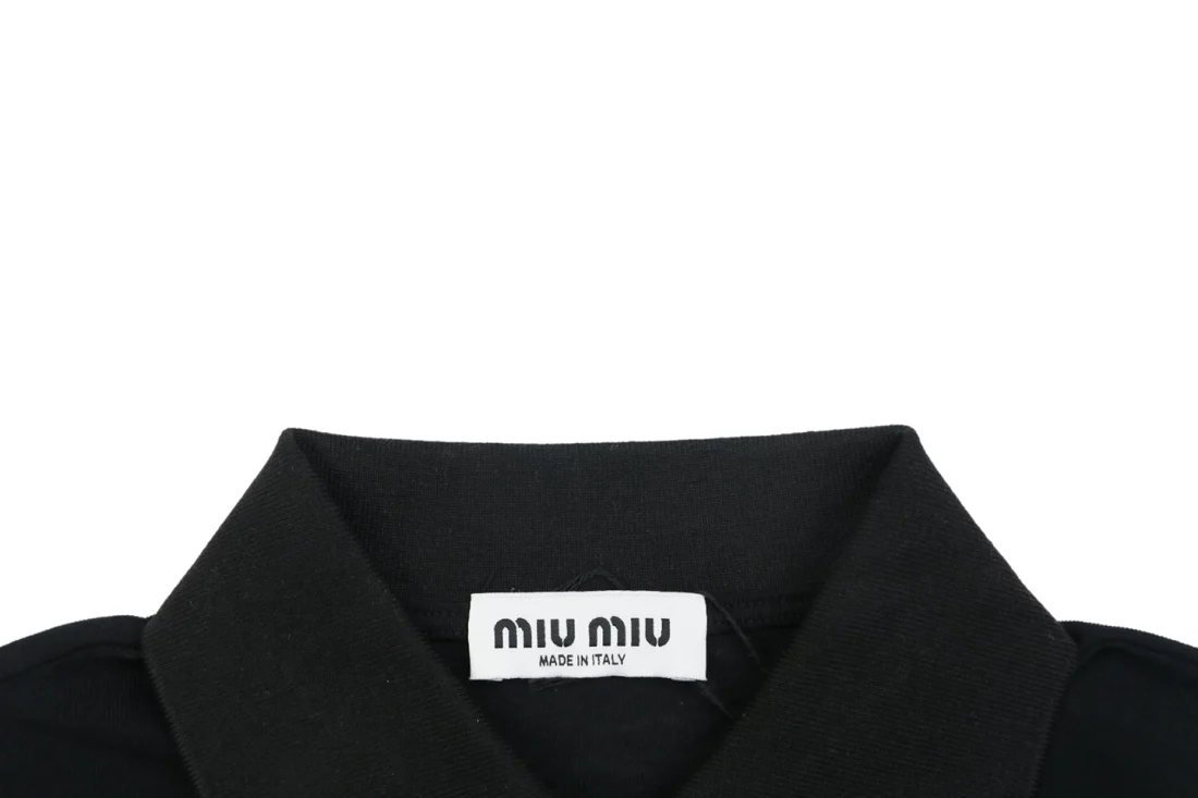 Miu Miu Logo Patch Relaxed Polo Shirt Collar