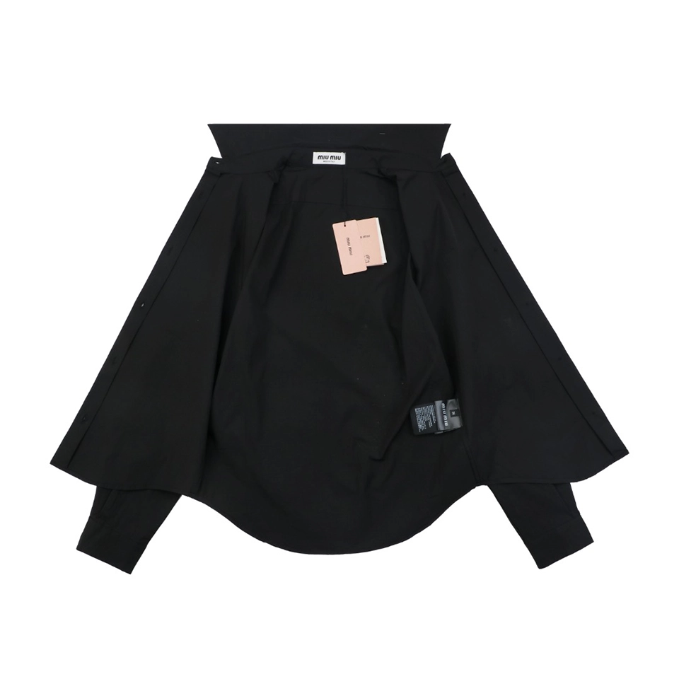 Miu Miu Logo Patch Relaxed Shirt Lining