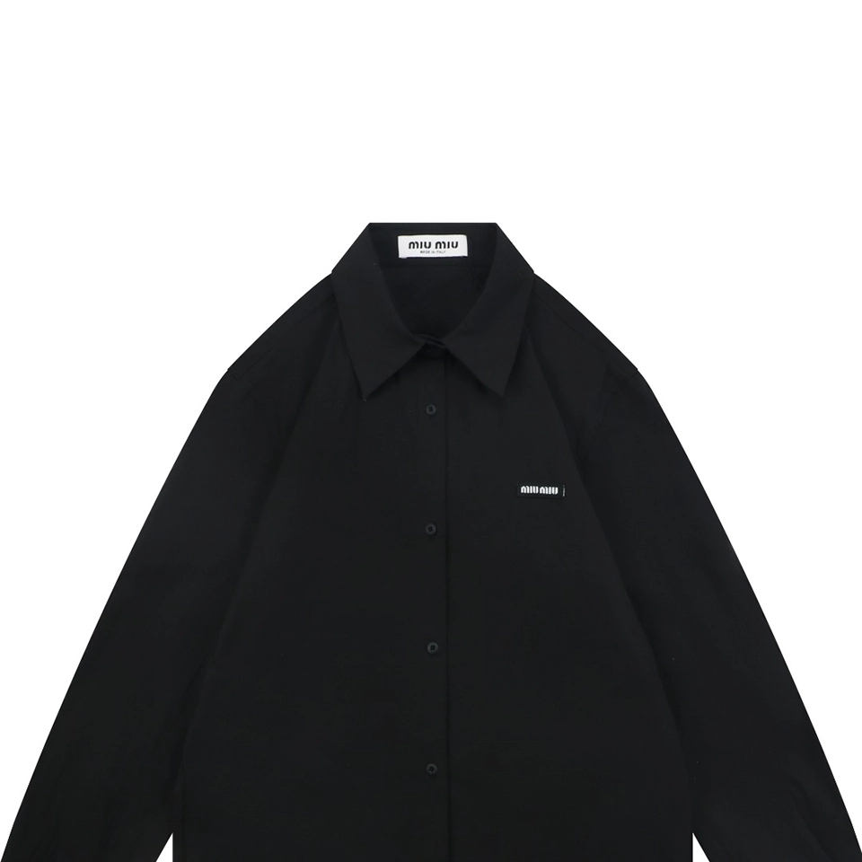 Miu Miu Logo Patch Relaxed Shirt
