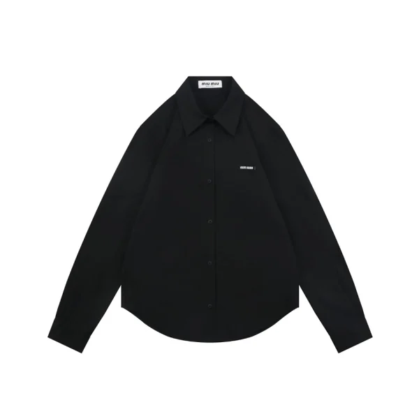 Miu Miu Logo Patch Relaxed Shirt Front view