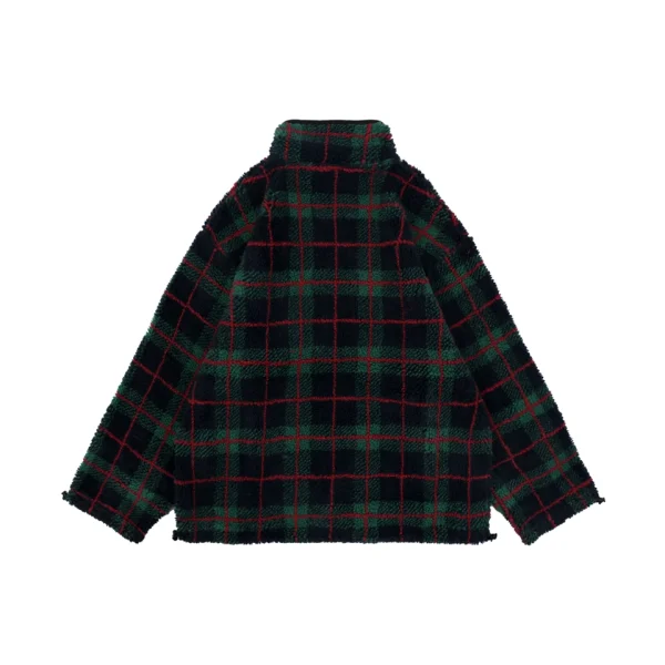Miu Miu Tartan Teddy Fleece Jacket Back view