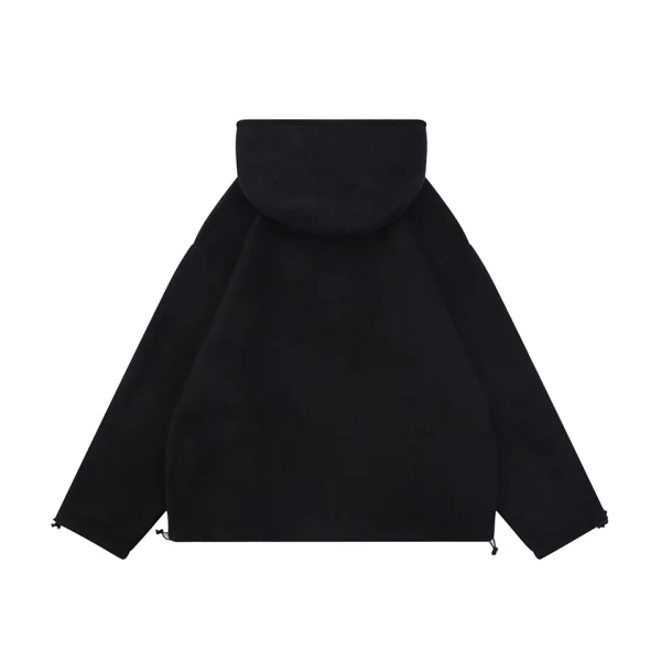 MiuM Embroidered Logo Fleece Hooded Jacket Back view