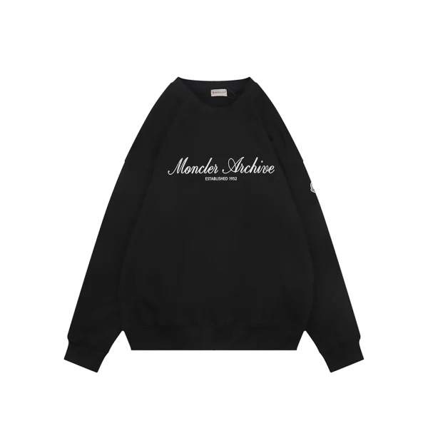 Moncler Archive 1952 Signature Logo Crewneck Sweatshirt Black Front view