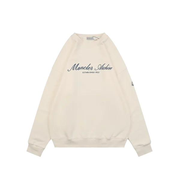 Moncler Archive 1952 Signature Logo Crewneck Sweatshirt Beige Front view