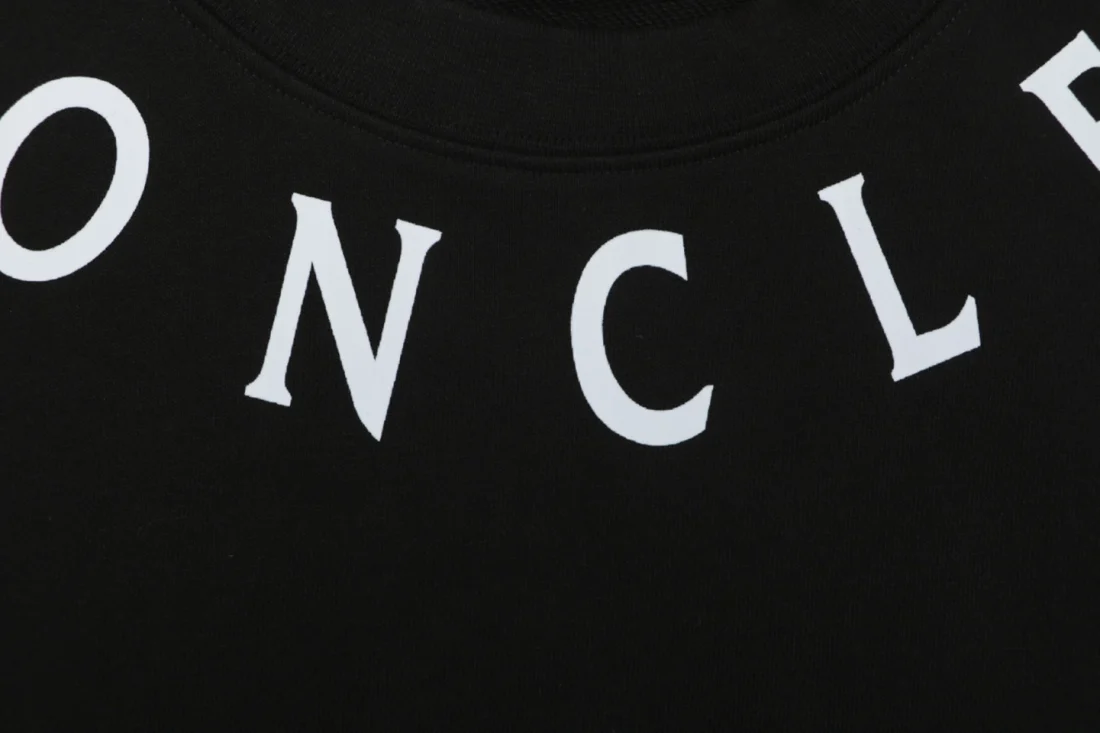 Moncler Collar Logo Print Crewneck Sweatshirt Black Brand