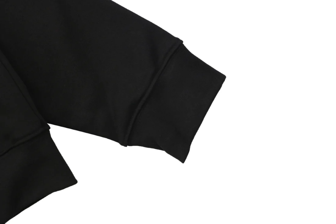 Moncler Collar Logo Print Crewneck Sweatshirt Black Cuff
