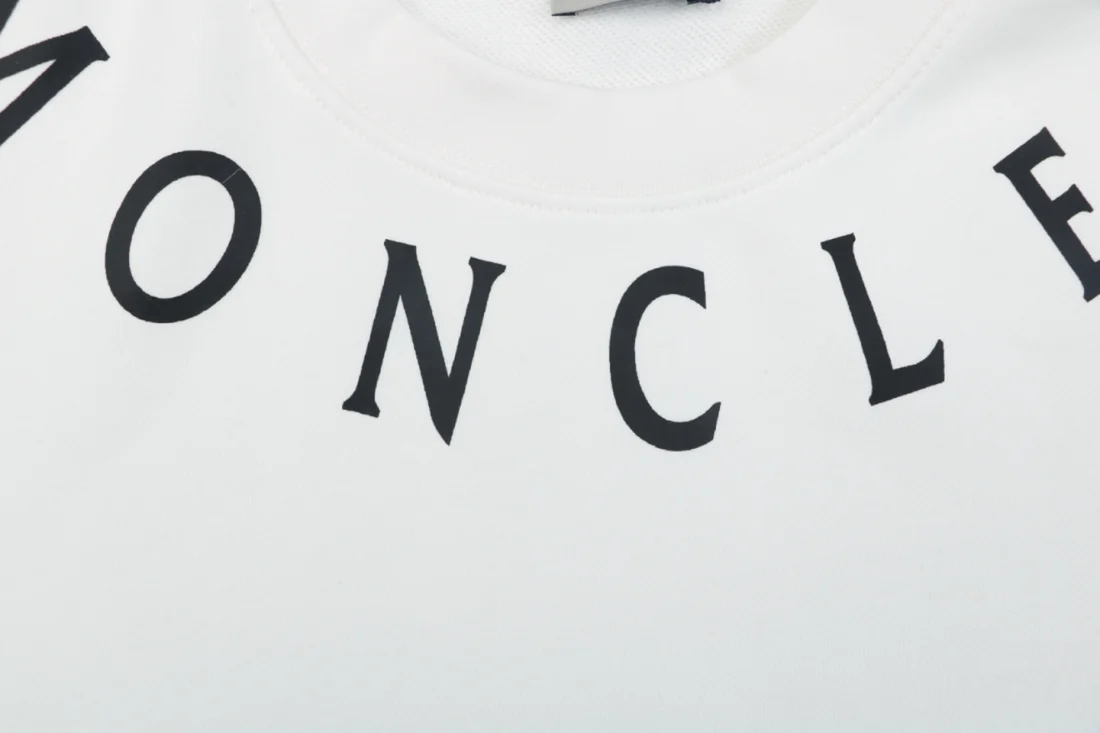 Moncler Collar Logo Print Crewneck Sweatshirt White Brand