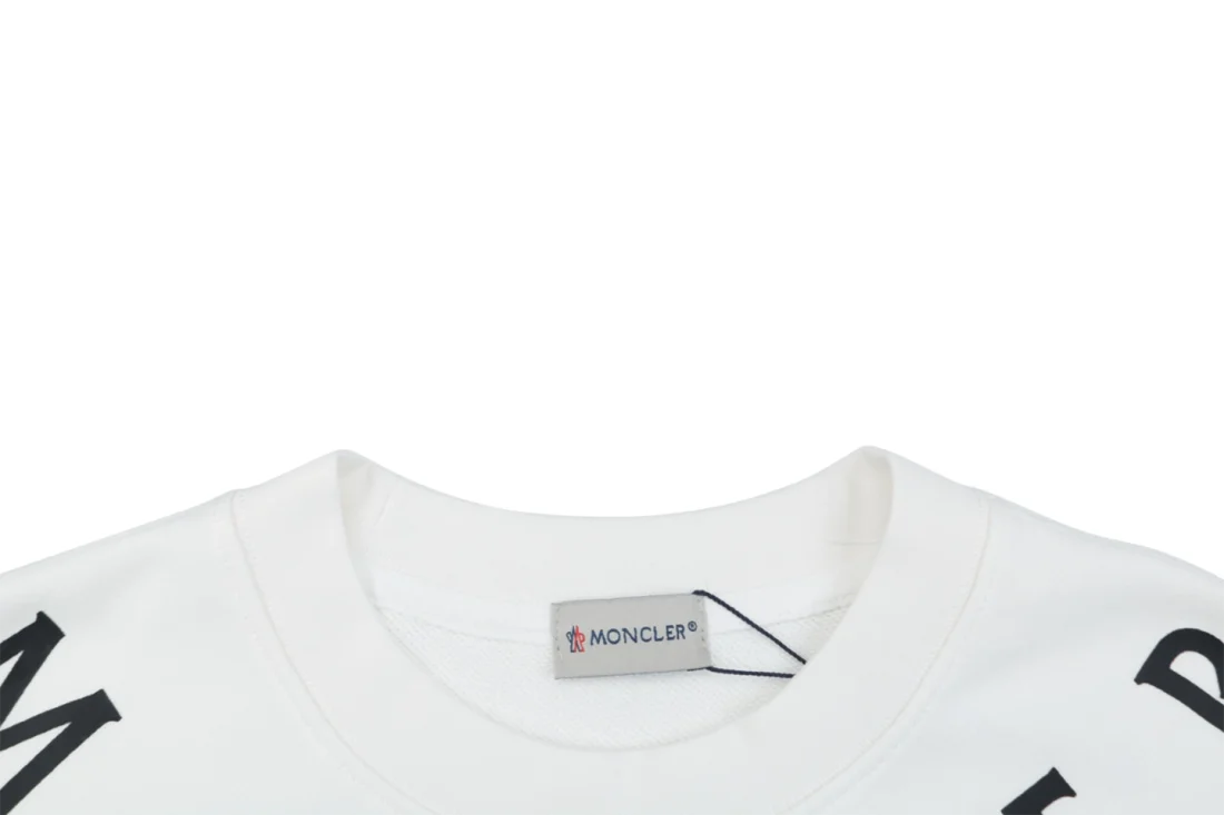 Moncler Collar Logo Print Crewneck Sweatshirt White Collar