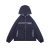 Mxxcler Logo Stripe Hooded Windbreaker Jacket (Navy/Black)