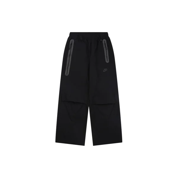 Nike Tech Wide-Leg Utility Pants Black Front view