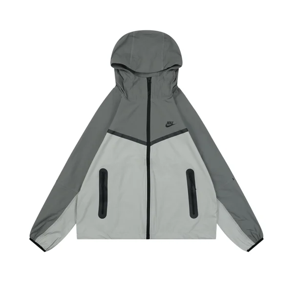 Nike Tech Windrunner V-Line Hooded Jacket Grey Front view