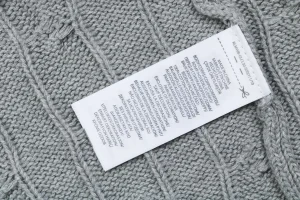 Ralph Lauren Cable-Knit Full-Zip Pony Logo Sweater Grey Wash label